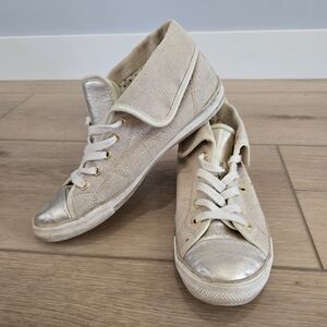 ALDO Gold Sneakers Women's 8 Fashion Shoes